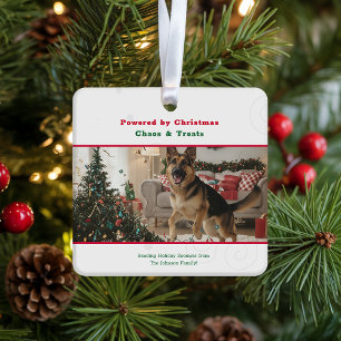 Stoute Grappige Hond Huisdier Foto Kerst Vakantie Keramisch Ornament