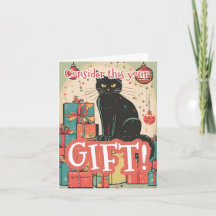 Stoute Grappige Zwarte Kat Kerst 