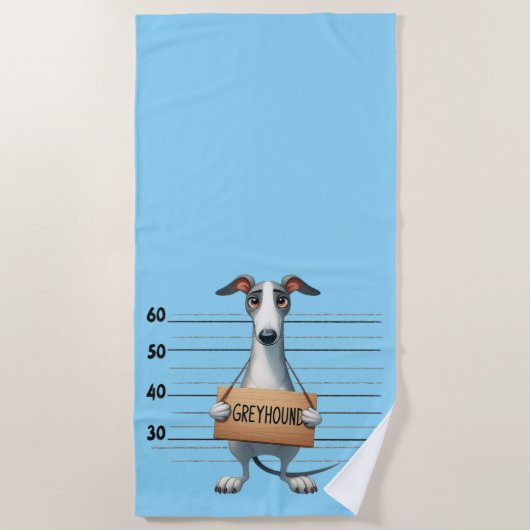 Stoute Greyhound Strandlaken (Voorkant)