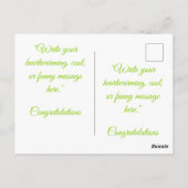 Stoute Groen AANPASBAAR Briefkaart (Achterkant)