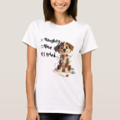 Stoute Hond Kerstman Checklist T-shirt (Voorkant)