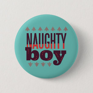 Stoute Jongen Kerstmis Horrortrui Cadeau Voor Man Ronde Button 5,7 Cm