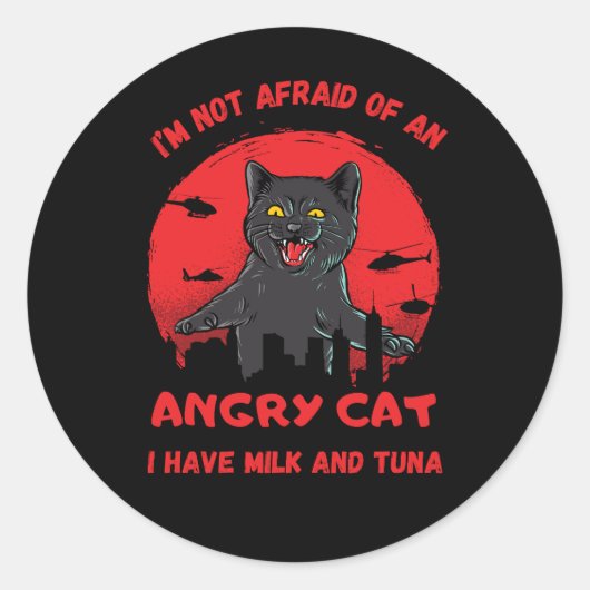 Stoute kat. Grappige katbeest. Ondeugende kat Ronde Sticker (Voorkant)