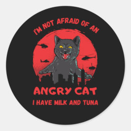 Stoute kat. Grappige katbeest. Ondeugende kat Ronde Sticker