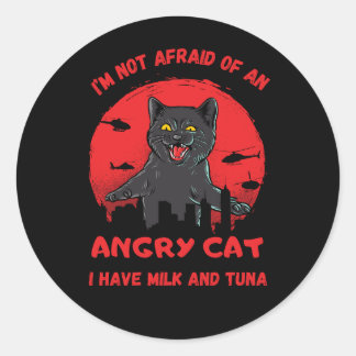 Stoute kat. Grappige katbeest. Ondeugende kat Ronde Sticker