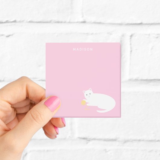 Stoute Kat met Garens Rosa Post-it® Notes