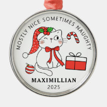 Stoute kat met kerstmis