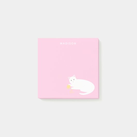 Stoute kat met roze garen post-it® notes (Voorkant)