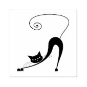 Stoute Kat Zwarte Kitten Douane Stempel van Rubber (Afrduk)