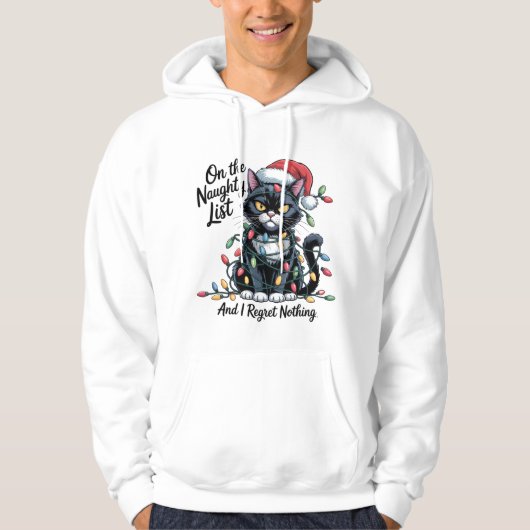 Stoute Katten Kerst T-shirt – Grappige Santa Hoed (Voorkant)