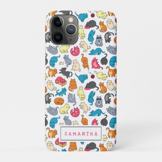 Stoute Katten Kittens Menigte Gepersonaliseerd Case-Mate iPhone Case (Achterkant)