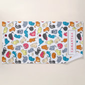 Stoute Katten Kittens Menigte Gepersonaliseerd Strandlaken (Voorkant)