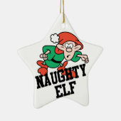 Stoute Kerst Elf Keramisch Ornament (Rechts)
