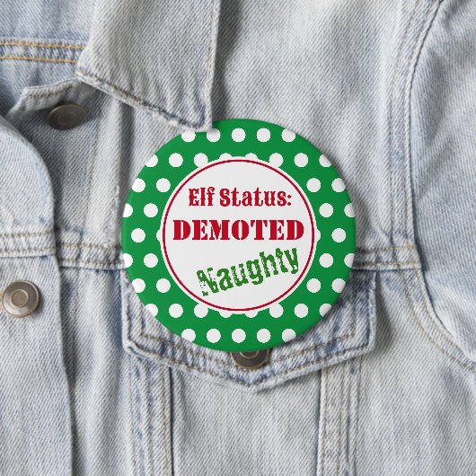 Stoute Kerst Elf Knop Ronde Button 4,0 Cm (In situ)