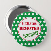 Stoute Kerst Elf Knop Ronde Button 4,0 Cm (Voorkant /achterkant)