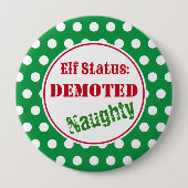 Stoute Kerst Elf Knop Ronde Button 4,0 Cm (Voorkant)