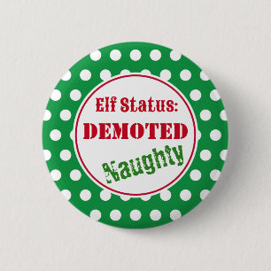 Stoute Kerst Elf Knop Ronde Button 5,7 Cm