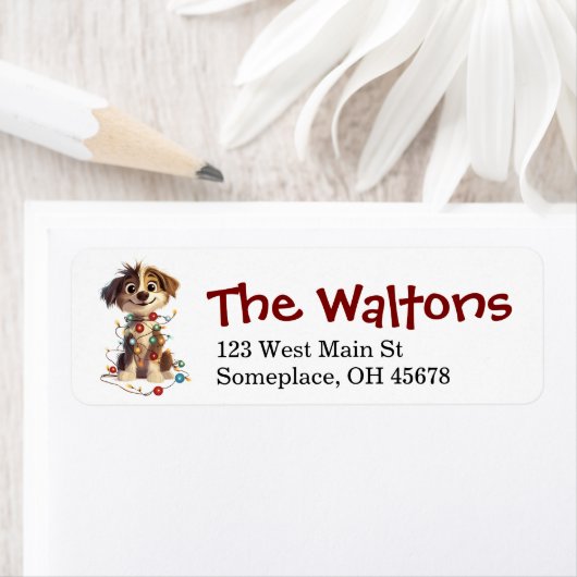 Stoute kerst puppy etiket (Insitu)