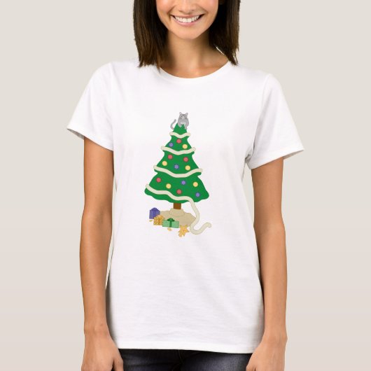 Stoute kerstboom Kitty Cat T-shirt (Voorkant)