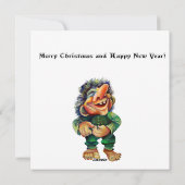 Stoute Kerstman Trol en Boom Plezier Feestdagenkaart (Achterkant)