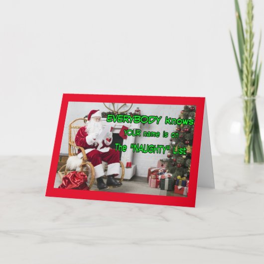 Stoute Kerstmis Feestdagen Kaart (Voorkant)