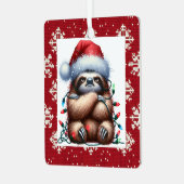 stoute kerstverlichting luiaard metalen ornament (Voorkant links)