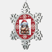 stoute kerstverlichting luiaard tin sneeuwvlok ornament (Rechts)