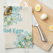 Stoute kippen leggen turquoise eieren theedoek (Quarter Fold)