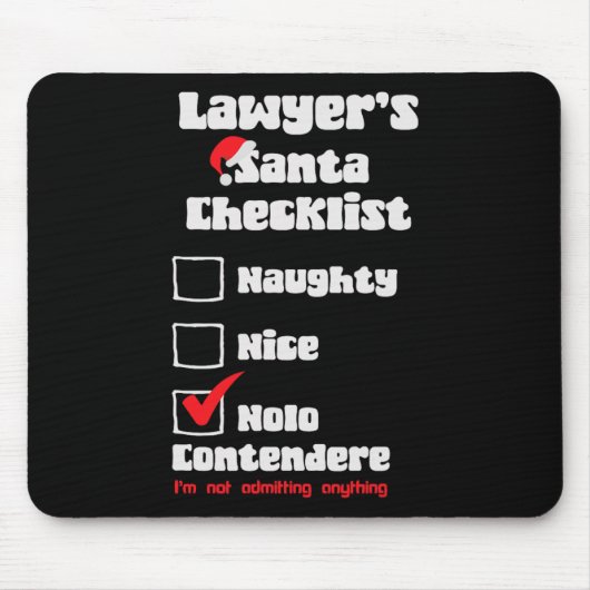 Stoute Leuke Advocate Kerst Checklist Lelijk Zweet Muismat (Voorkant)