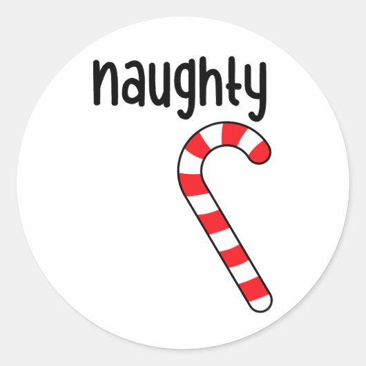 Stoute leuke bijpassende koppels kerstpyjama's ronde sticker (Voorkant)