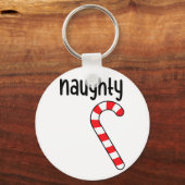 Stoute leuke bijpassende koppels kerstpyjama's sleutelhanger (Voorkant)