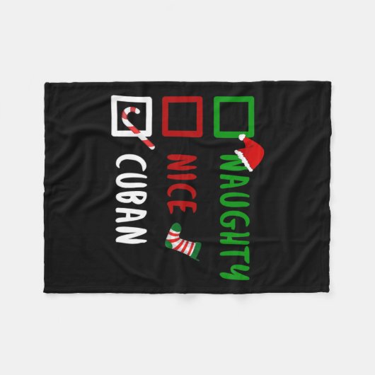 Stoute Leuke Cubaanse Funny Cuba Kerstman Gift Fleece Deken (Voorkant (Horizontaal))