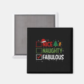 Stoute Leuke Fabulous Kerst Pyjama Santa Clau Magneet (Voorkant / Achterkant)