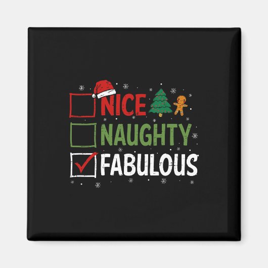 Stoute Leuke Fabulous Kerst Pyjama Santa Clau Magneet (Voorkant)