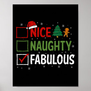 Stoute Leuke Fabulous Kerst Pyjama Santa Clau Poster