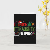 Stoute Leuke Filippijnse Kerst Pyjama Santa Clau Kaart (Gele Bloem)