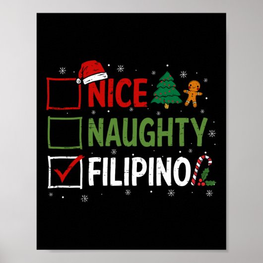 Stoute Leuke Filippijnse Kerst Pyjama Santa Clau Poster (Voorkant)