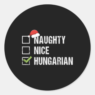 Stoute Leuke Hongaarse Hongarije Kerstcadeau Ronde Sticker