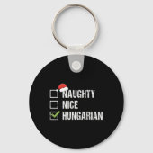 Stoute Leuke Hongaarse Hongarije Kerstcadeau Sleutelhanger (Voorkant)