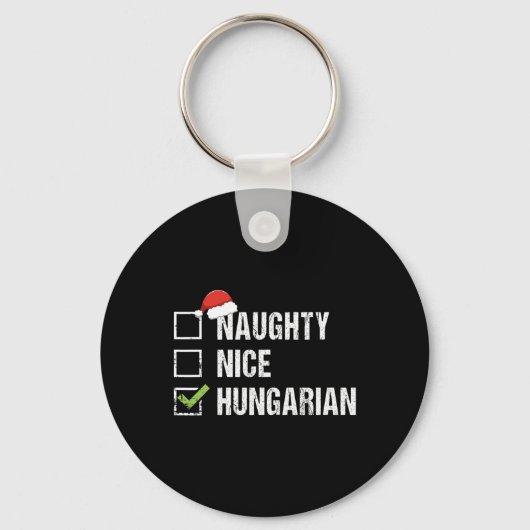 Stoute Leuke Hongaarse Hongarije Kerstcadeau Sleutelhanger (Voorkant)