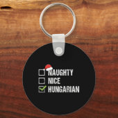 Stoute Leuke Hongaarse Hongarije Kerstcadeau Sleutelhanger (Voorkant)