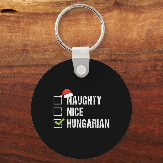 Stoute Leuke Hongaarse Hongarije Kerstcadeau Sleutelhanger (Voorkant)