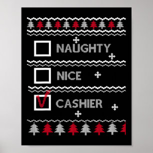 Stoute leuke kassier feestelijke winter lelijke ke poster