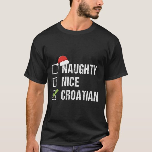 Stoute Leuke Kroatische Kroatië Kerstcadeau T-shirt (Voorkant)