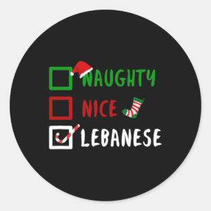 Stoute Leuke Libanese Funny Libanon Kerstman Ronde Sticker