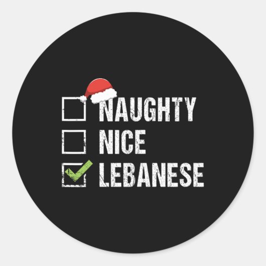 Stoute Leuke Libanese Libanon Kerstcadeau Ronde Sticker (Voorkant)