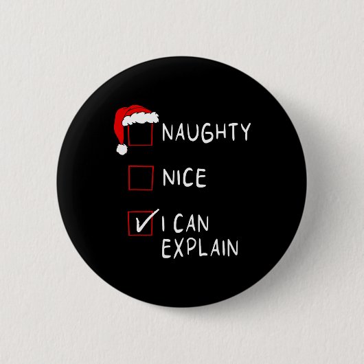 Stoute Leuke Lijst Ik Kan Uitleggen Xmas Mannen Vr Ronde Button 5,7 Cm (Voorkant)