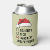 Stoute leuke lijst Ik werd zonder toezicht Xmas ge Blikjeskoeler (Blikje Voorkant)