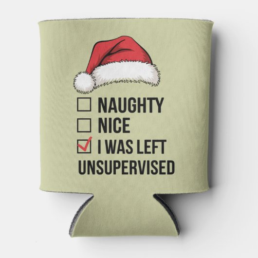 Stoute leuke lijst Ik werd zonder toezicht Xmas ge Blikjeskoeler (Voorkant)