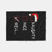 Stoute Leuke Lijst Nou Grappige Xmas Mannen Vrouwe Fleece Deken (Voorkant (Horizontaal))